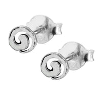 Load image into Gallery viewer, Silberohrstecker Ohrstecker 925er Sterling Silber Unisex Schmuck Ohrringe runde Spirale
