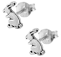 Load image into Gallery viewer, Silberohrstecker Ohrstecker 925er Sterling Silber Schmuck Hase sitzend
