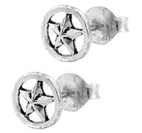 Cargar imagen en el visor de la galería, Silberohrstecker Ohrstecker Ohrringe Unisex 925er Sterling Silber Schmuck Stern in Kreis
