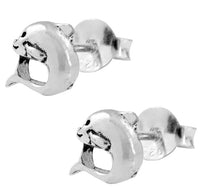 Cargar imagen en el visor de la galería, Silberohrstecker Ohrstecker Ohrringe Damen 925er Sterling Silber Schmuck Delfin rund
