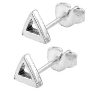 Cargar imagen en el visor de la galería, Silberohrstecker Ohrstecker Ohrringe Unisex 925er Sterling Silber Schmuck Dreieck hohl
