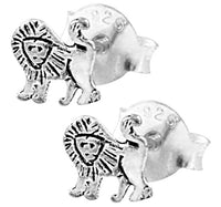Load image into Gallery viewer, Silberohrstecker Ohrstecker Ohrringe Damen 925er Sterling Silber Schmuck Löwe mit Mähne stehend
