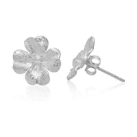 Load image into Gallery viewer, Silberohrstecker Blume vierblättrig 925er Sterling Silber Ohrstecker Damen Schmuck Ohrringe
