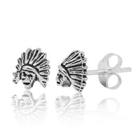 Cargar imagen en el visor de la galería, Silberohrstecker Damen 925er Sterling Silber Stecker dunkel oxidiert Indianer
