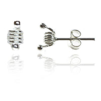 Load image into Gallery viewer, Silberohrstecker Spirale eng Kugeln Ohrstecker Ohrringe 925er Sterling Silber Schmuck
