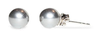 Load image into Gallery viewer, Ohrstecker Perle silbergrau Perlenohrstecker 925er Sterling Silber Glanz Ohrringe Damen

