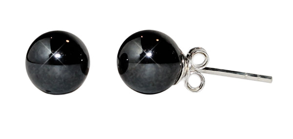 Perlenohrstecker schwarz blau glänzend Ohrstecker Perle 925er Silber Ohrringe 10 mm