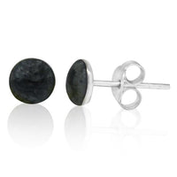 Load image into Gallery viewer, Ohrstecker schwarz marmoriert 925er Sterling Silber Ohrringe Damen Schmuck
