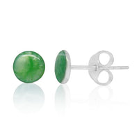 Load image into Gallery viewer, Ohrstecker grün marmoriert 925er Sterling Silber Ohrringe Damen Schmuck
