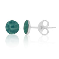 Load image into Gallery viewer, Ohrstecker blau marmoriert 925er Sterling Silber Ohrringe Damen Schmuck
