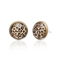 Load image into Gallery viewer, A pair of 12 mm round Brass Ohrstecker Stern Sterne bunt Unisex Ohrringe, made of nickelfrei stainless steel with a colorful star design.
