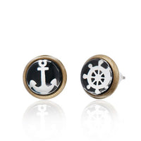 Cargar imagen en el visor de la galería, Brass Ohrstecker Stern Sterne bunt Unisex Ohrringe Edelstahl nickelfrei Kommunismus 12 mm
