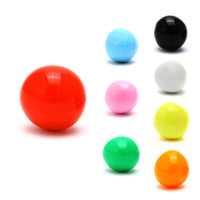 Load image into Gallery viewer, Seven vibrant, glossy 5mm enamel pearl balls in red, blue, pink, and yellow evoke the charm of nickelfrei jewelry, resembling Brass Ohrstecker Perle Kugel Ohrstecker in colorful gold-plated enamel on a white background.
