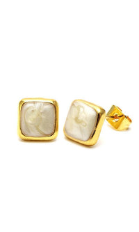 Load image into Gallery viewer, A pair of 12 mm Brass Ohrstecker stud earrings featuring star designs in multicolor, made from stainless steel, unisex, nickelfrei, shown against a white background.
