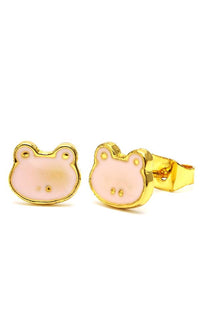 Load image into Gallery viewer, A pair of unisex brass stud earrings (Ohrstecker) shaped like colorful stars, 12 mm, made of nickel-free stainless steel, featured against a white background.
