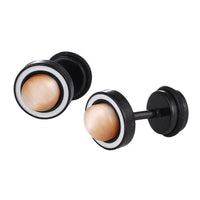 Load image into Gallery viewer, Fake Piercing Edelstahl Orange schimmernd Stein Schraubverschluss Expander
