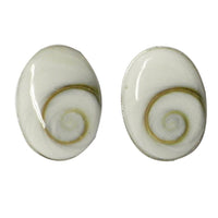 Load image into Gallery viewer, Shivaauge oval, ca. 9x12mm Ohrstecker 925 Silber-Ohrstecker mit Shiva-Auge eye, Ohrringe
