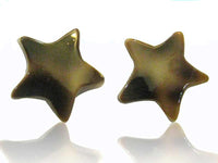 Load image into Gallery viewer, Muschel Ohrstecker Stern braun weiß Muster 925er Sterlingsilber Ohrringe Silberohrstecker
