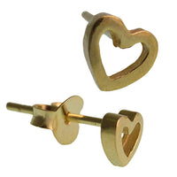 Load image into Gallery viewer, Ohrstecker vergoldet Herz 3mmØ ausgestanzt 925er Sterling Silber Silberohrstecker
