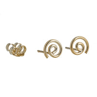 Load image into Gallery viewer, Ohrstecker vergoldet Spirale 925er Sterling Silber Silberohrstecker gold Ohrringe 7 mm
