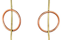 Load image into Gallery viewer, Messing Ohrstecker Stab Kreis antik golden rotgold Bronze Kreis minimalistisch
