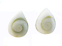 Load image into Gallery viewer, Shivaauge Ohrstecker Tropfen 12 mm 925er Sterlingsilber Shiva Auge Silberohrstecker Muschel
