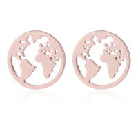 Load image into Gallery viewer, Edelstahl Ohrstecker Welt Kugel Globus Erde 12mm
