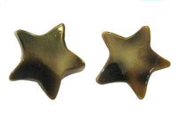 Load image into Gallery viewer, Muschel Ohrstecker Stern braun weiß Muster 925er Sterlingsilber Ohrringe Silberohrstecker
