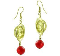 Load image into Gallery viewer, Kupferohrringe Ohrringe Damen Ohrhänger Kupfer Ohrschmuck Schmuck Hänger Kreise Kugel
