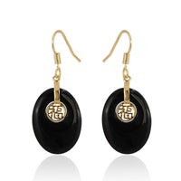 Cargar imagen en el visor de la galería, Brass Ohrringe Ohrhänger Ohrschmuck Damen Brasshänger Katzenauge oval
