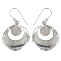 Cargar imagen en el visor de la galería, Perlmuttmuschelohrringe rund Ohrhänger Kreis 925er Sterlingsilber Ohrringe Perlmutt
