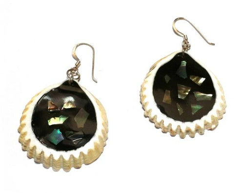 Muschelohrringe Silberohrringe Ohrringe Ohrhänger 925er Silber Perlmutt Harz Muschel Damen Schmuck