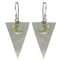 Load image into Gallery viewer, Perlmutt Muschel Silberohrringe Ohrringe Ohrhänger 925er Sterling Silber Dreieck Spirale Schmuck
