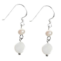 Load image into Gallery viewer, Perlmutt weiß Silberohrringe Ohrringe 925 Silber
