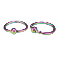 Cargar imagen en el visor de la galería, Unisex Septum Piercing Nasenringe Regenbogenfarben mit Kugel 10 mm Edelstahl
