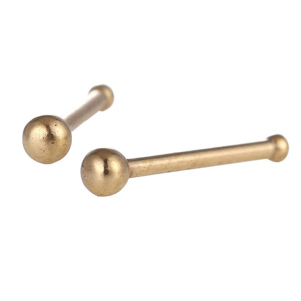 Gerader Nasenstecker golden mini Kugel Chirurgenstahl