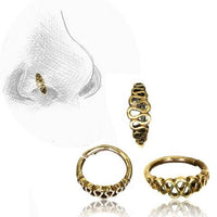 Load image into Gallery viewer, Nasen Ring Piercing Brass antik gold spiralig Nostril
