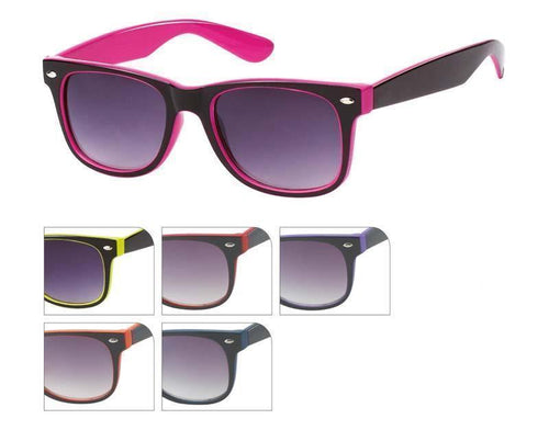 Unisex sunglasses, tinted, 400UV, black, colorful interior