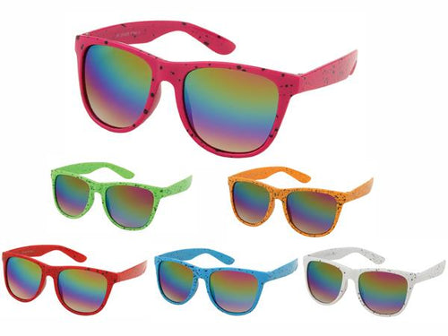 Nerd Rainbow Color Splash Sunglasses, Mirrored, 400 UV