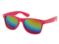 Load image into Gallery viewer, Sonnenbrille Unisex Nerd Regenbogen verspiegelt 400 UV  bunt
