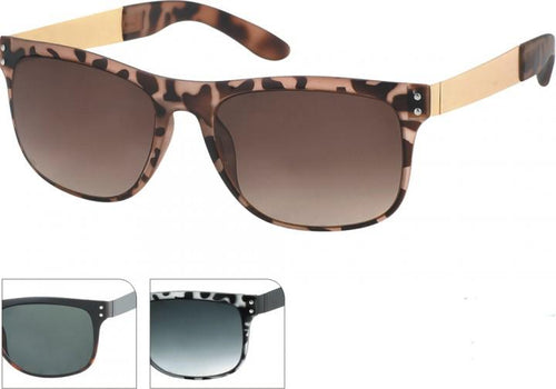 Sonnenbrille Animal Print 400 UV Nerd Punkte Metallbügel  getönt