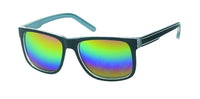 Load image into Gallery viewer, Sonnenbrille verspiegelt 400 UV Nerd schwarz bunt Streifen zweifarbig
