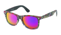 Load image into Gallery viewer, Sonnenbrille farbenfroher Print bunt verspiegelt 400 UV Nerd Stil
