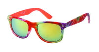 Load image into Gallery viewer, Sonnenbrille farbenfroher Print bunt verspiegelt 400 UV Nerd Stil
