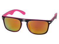 Cargar imagen en el visor de la galería, Sonnenbrille Panto Nerd Style Rauten Spitze 400UV bunt verspiegelt Rillen schwarz
