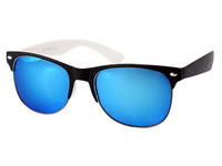 Cargar imagen en el visor de la galería, Sonnenbrille verspiegelt Nerd unten frameless 400 UV schwarz bunt
