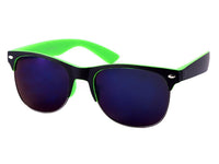 Cargar imagen en el visor de la galería, Sonnenbrille verspiegelt Nerd unten frameless 400 UV schwarz bunt
