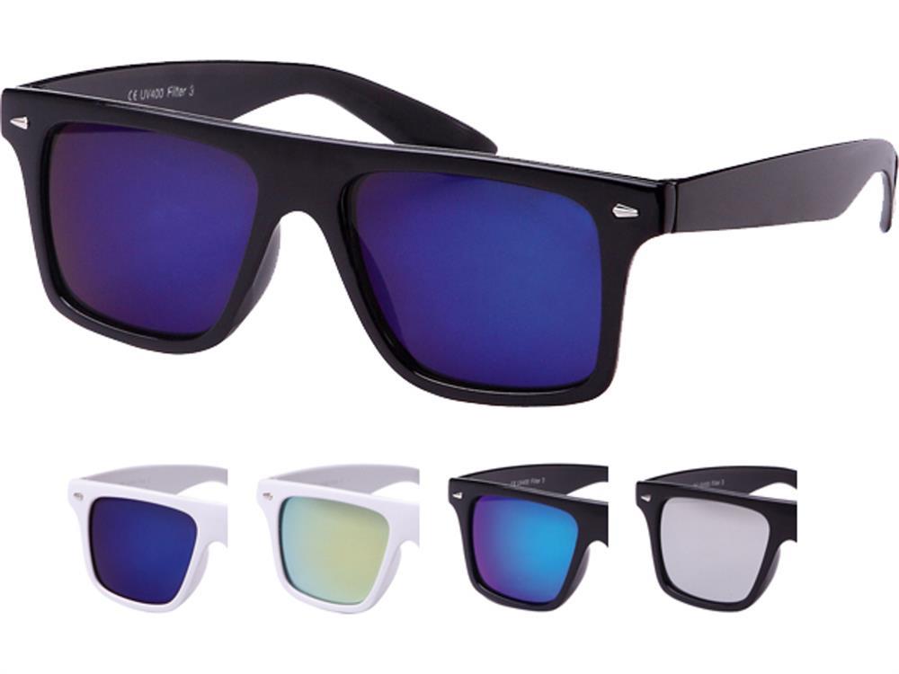 Sonnenbrille kantig Nerdbrille verspiegelt 400 UV  unisex Tropfen