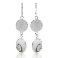 Load image into Gallery viewer, Shivaauge lang rund Kreise Silberohrringe Ohrhänger 925er Sterling Silber Shiva Auge Ohrringe

