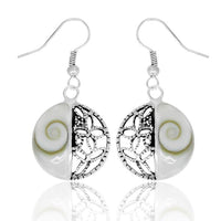 Cargar imagen en el visor de la galería, Shivaohrringe weiß 925er Sterling Silber Ohrringe Shivaauge Shiva geteilt
